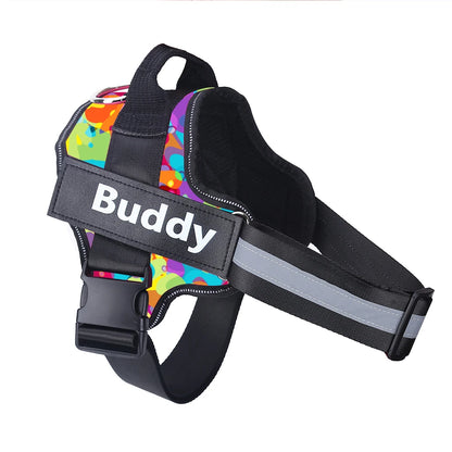 Customized Reflective Dog Harness with ID Patch – No-Pull, Breathable & Adjustable Outdoor Vest