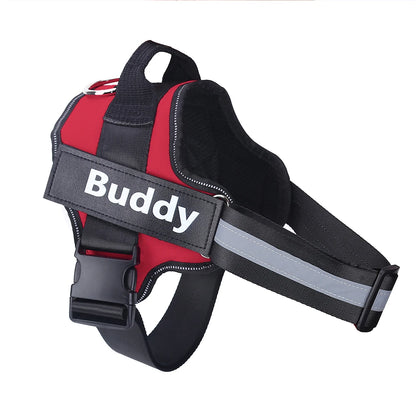 Customized Reflective Dog Harness with ID Patch – No-Pull, Breathable & Adjustable Outdoor Vest