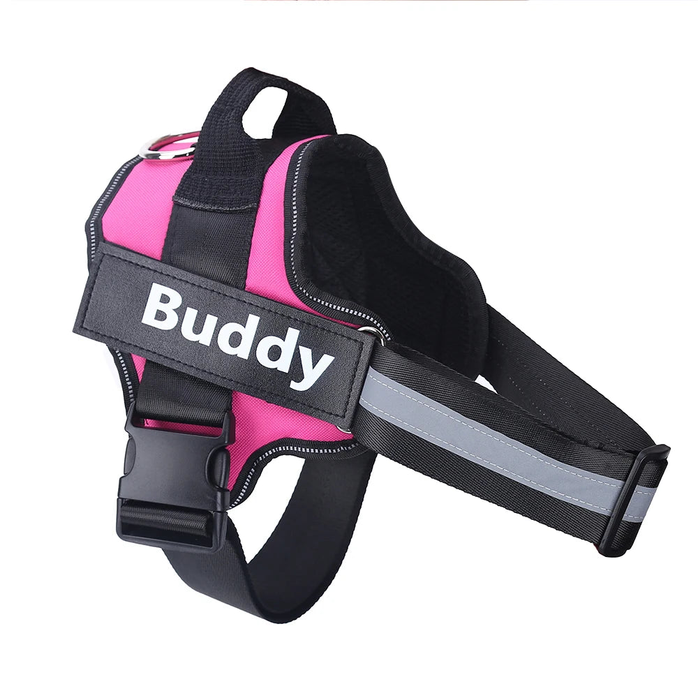 Customized Reflective Dog Harness with ID Patch – No-Pull, Breathable & Adjustable Outdoor Vest